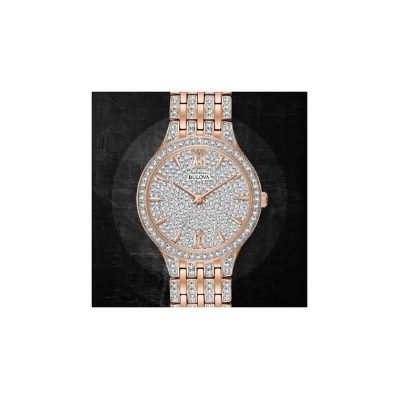 Bulova Phantom Women Quartz Rose Gold Stainless Steel Crystal Watch - Picture 5 of 6